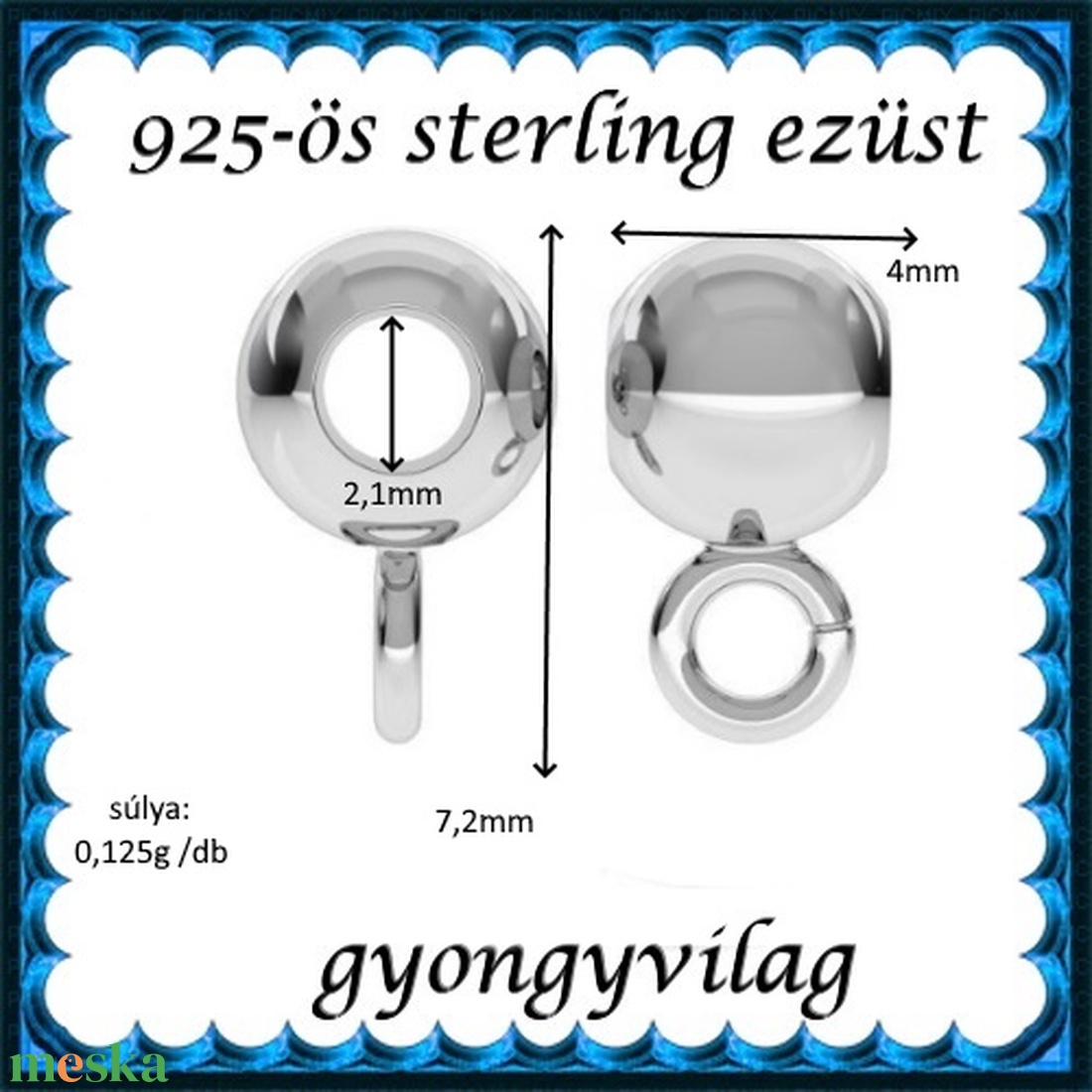 925-ös ezüst medáltartó EMT 38 - gyöngy, ékszerkellék - egyéb alkatrész - Meska.hu 925-ös ezüst medáltartó EMT 38 - gyöngy, ékszerkellék - egyéb alkatrész - Meska.hu