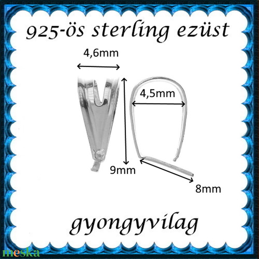 925-ös sterling ezüst ékszerkellék: medáltartó, medálkapocs EMK 113e - kellékek & szerszámok - ékszerkellék - medáltartó, medálkapocs - Meska.hu 925-ös sterling ezüst ékszerkellék: medáltartó, medálkapocs EMK 113e - kellékek & szerszámok - ékszerkellék - medáltartó, medálkapocs - Meska.hu