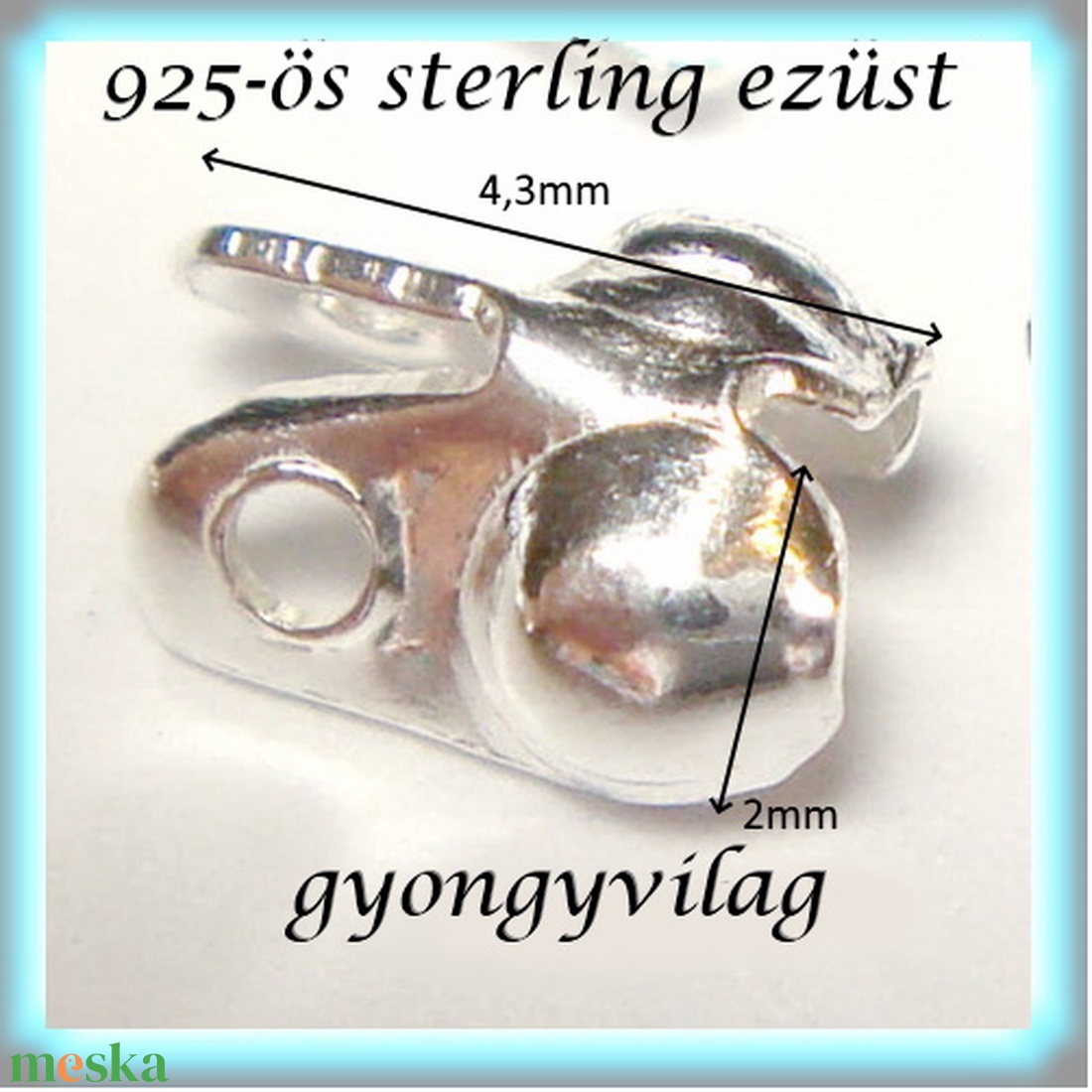 925-ös ezüst csomótakaró ECST 09e - gyöngy, ékszerkellék - egyéb alkatrész - Meska.hu 925-ös ezüst csomótakaró ECST 09e - gyöngy, ékszerkellék - egyéb alkatrész - Meska.hu