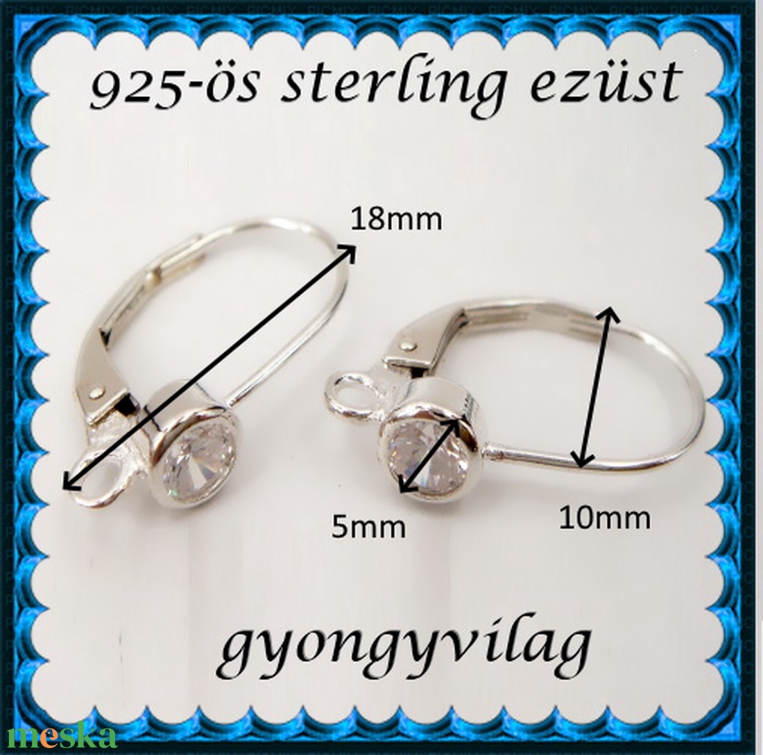 925-ös sterling ezüst ékszerkellék: fülbevalóalap biztonsági kapoccsal EFK K 39 - gyöngy, ékszerkellék - egyéb alkatrész - Meska.hu 925-ös sterling ezüst ékszerkellék: fülbevalóalap biztonsági kapoccsal EFK K 39 - gyöngy, ékszerkellék - egyéb alkatrész - Meska.hu