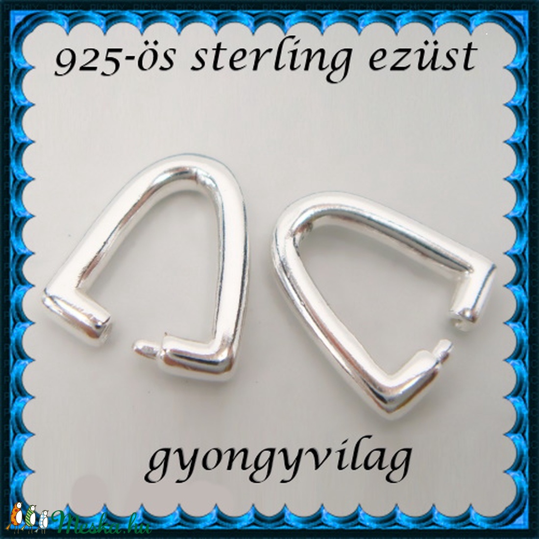 925-ös sterling ezüst ékszerkellék: medáltartó, medálkapocs EMK 114e - gyöngy, ékszerkellék - egyéb alkatrész - Meska.hu 925-ös sterling ezüst ékszerkellék: medáltartó, medálkapocs EMK 114e - gyöngy, ékszerkellék - egyéb alkatrész - Meska.hu