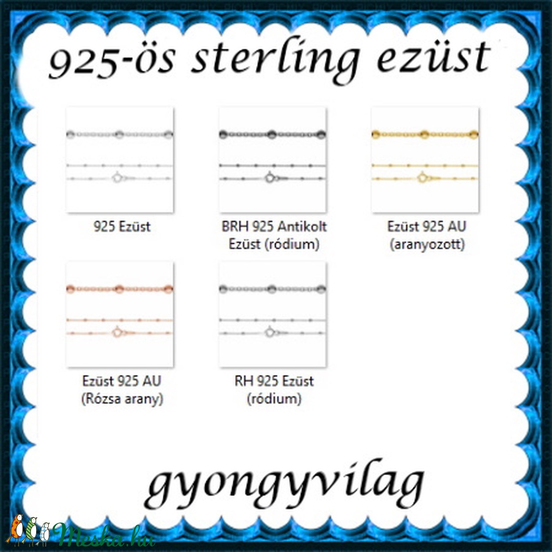 Ékszerek-nyakláncok: 925-ös sterling ezüst lánc SSZ EÜL 08-45e - ékszer - nyaklánc - medál nélküli nyaklánc - Meska.hu