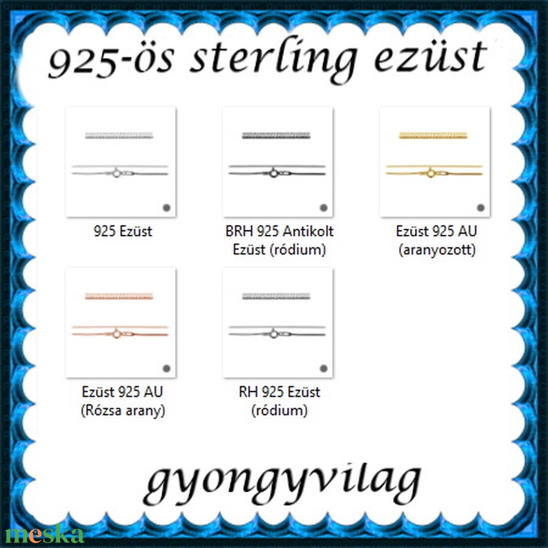 Ékszerek-karkötők: 925-ös sterling ezüst karkötő SSZ EÜK 09-20e - ékszer - nyaklánc - medál nélküli nyaklánc - Meska.hu