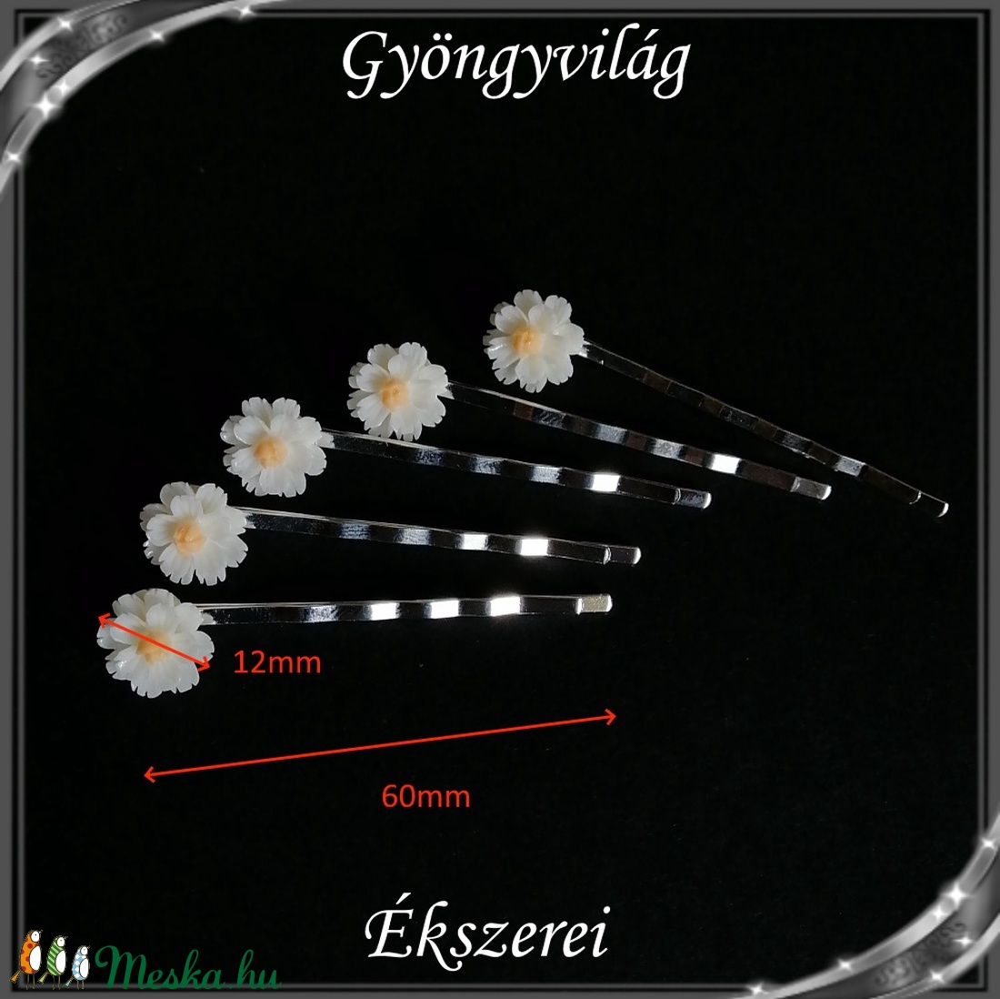 Ékszerek-hajdíszek, hajcsatok: Esküvői, menyasszonyi, alkalmi hajdísz, SH 22-1 6db/csomag - esküvő - hajdísz - kontydísz & hajdísz - Meska.hu