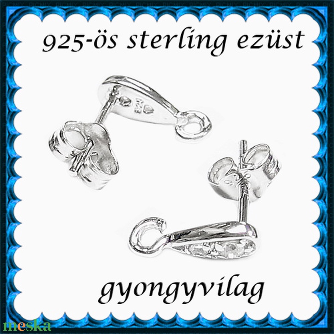 925-ös sterling ezüst ékszerkellék: fülbevaló kapocs, bedugós EFK B 57 - gyöngy, ékszerkellék - egyéb alkatrész - Meska.hu 925-ös sterling ezüst ékszerkellék: fülbevaló kapocs, bedugós EFK B 57 - gyöngy, ékszerkellék - egyéb alkatrész - Meska.hu