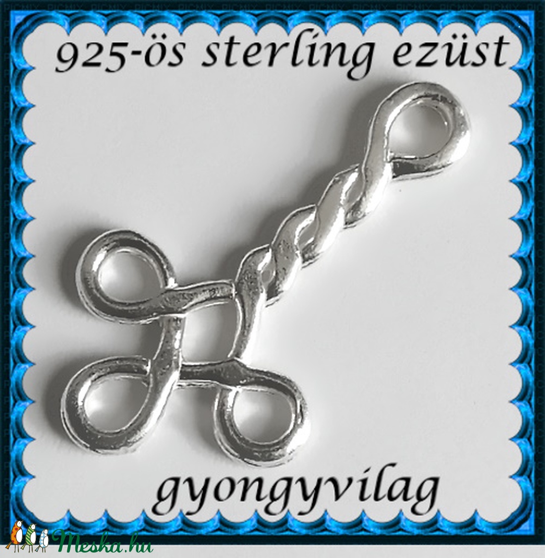 925-ös finomságú sterling ezüst kandeláber/ továbbépíthető köztes /tartó elem  EKA 39 - gyöngy, ékszerkellék - egyéb alkatrész - Meska.hu