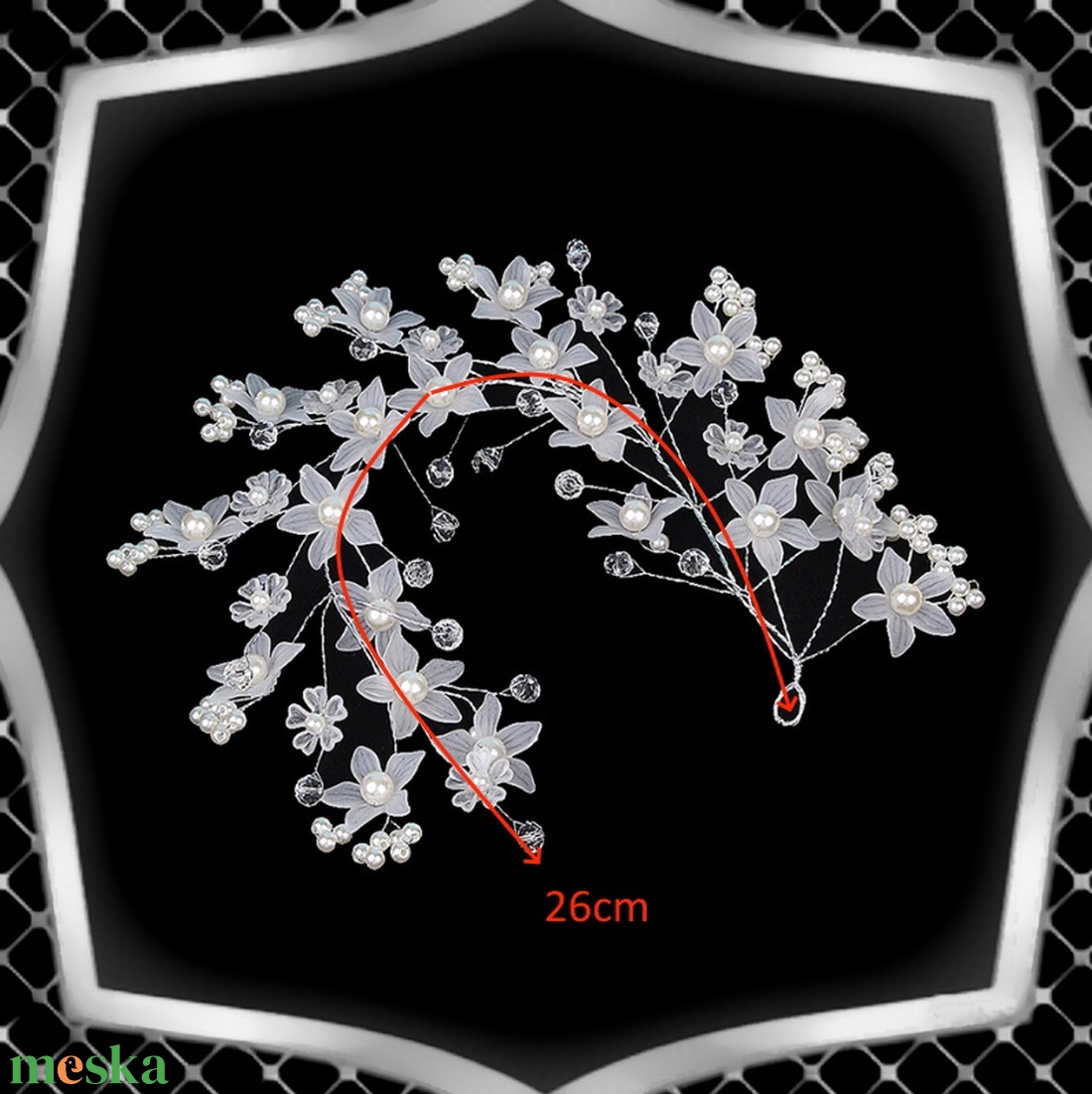 Ékszerek-hajdíszek, hajcsatok: Esküvői, menyasszonyi, alkalmi hajdísz ES-H-FÜ01-26 - esküvő - hajdísz - kontydísz & hajdísz - Meska.hu