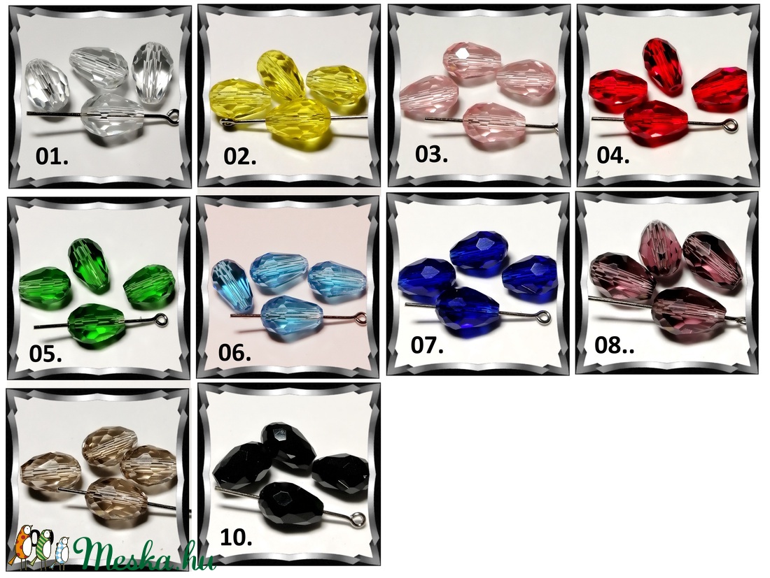 Ékszerkellék: gyöngy, üveg csepp GY ÜCS01 8x11 mm-es hosszában fúrt több színben - gyöngy, ékszerkellék - fém köztesek - Meska.hu Ékszerkellék: gyöngy, üveg csepp GY ÜCS01 8x11 mm-es hosszában fúrt több színben - gyöngy, ékszerkellék - fém köztesek - Meska.hu