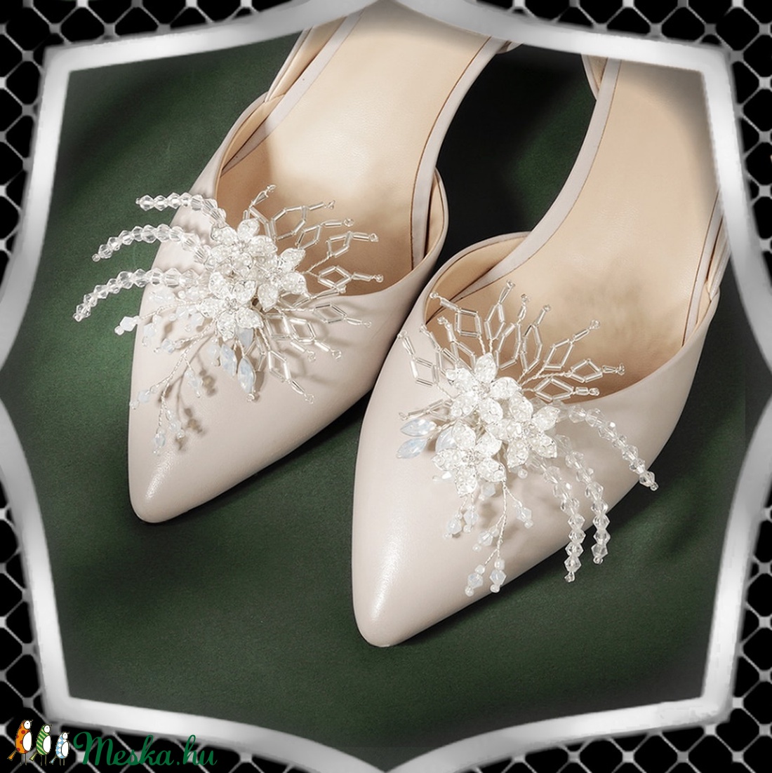 Esküvői, menyasszonyi, alkalmi cipődísz, cipőklipsz ES-CK17 - esküvő - cipő és cipőklipsz - Meska.hu
