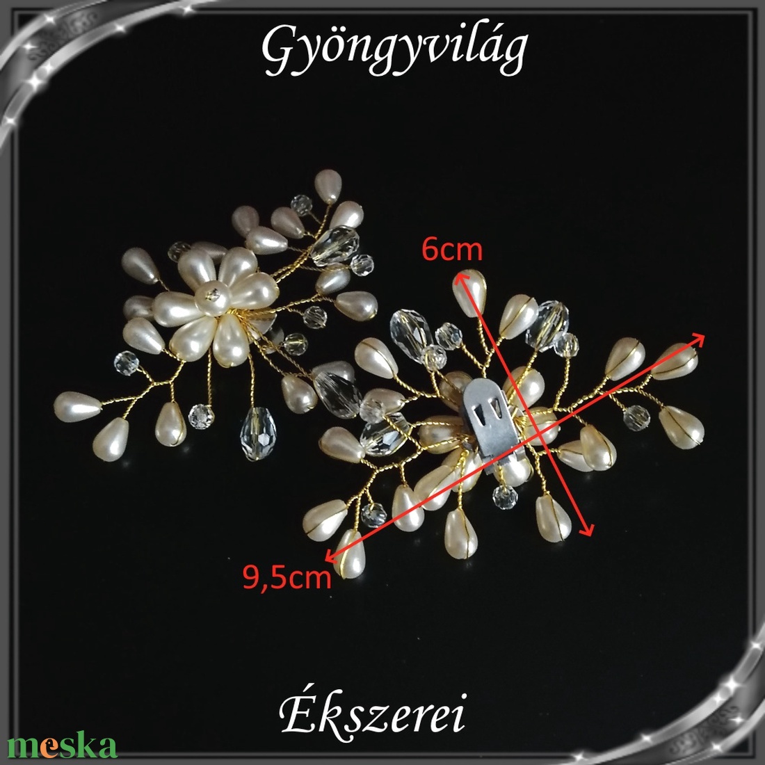 Esküvői, menyasszonyi, alkalmi cipődísz, cipőklipsz S-CK02-2 cream - esküvő - cipő és cipőklipsz - Meska.hu