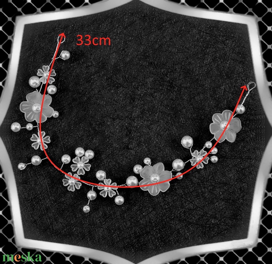 Ékszerek-hajdíszek, hajcsatok: Esküvői, menyasszonyi, alkalmi hajdísz ES-H-FÜ06e - esküvő - hajdísz - kontydísz & hajdísz - Meska.hu