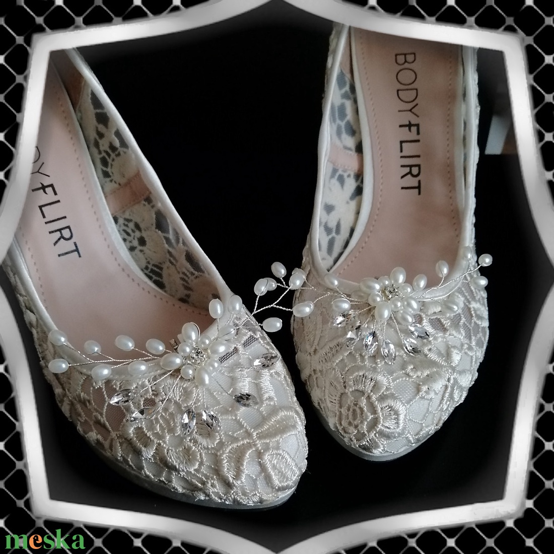 Esküvői, menyasszonyi, alkalmi cipődísz, cipőklipsz ES-CK23 - esküvő - cipő és cipőklipsz - Meska.hu