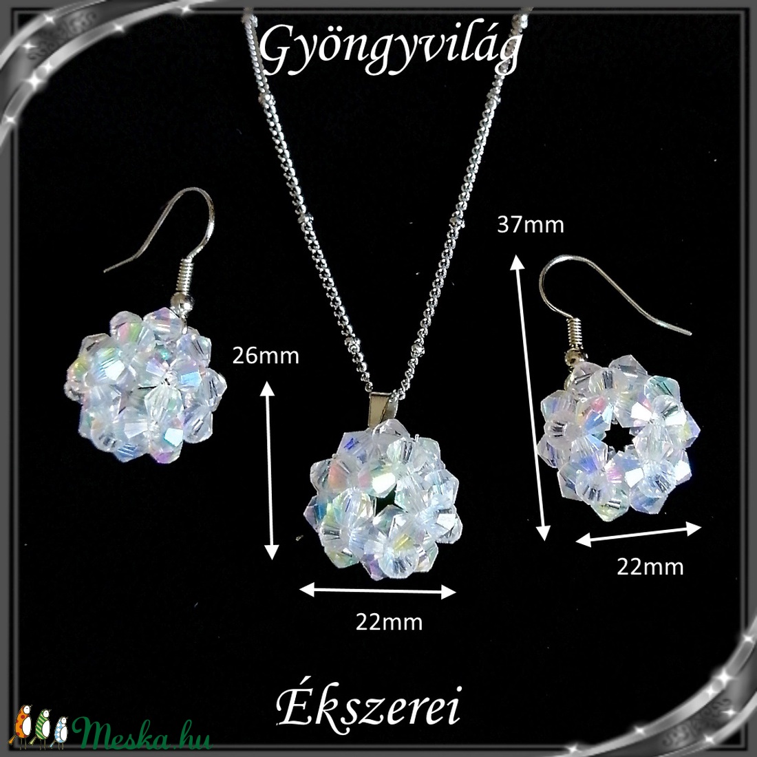 Ékszerek-szettek: kristály ékszer szett SSZNA-KGY01-01 crystal ab - ékszer - ékszerszett - Meska.hu