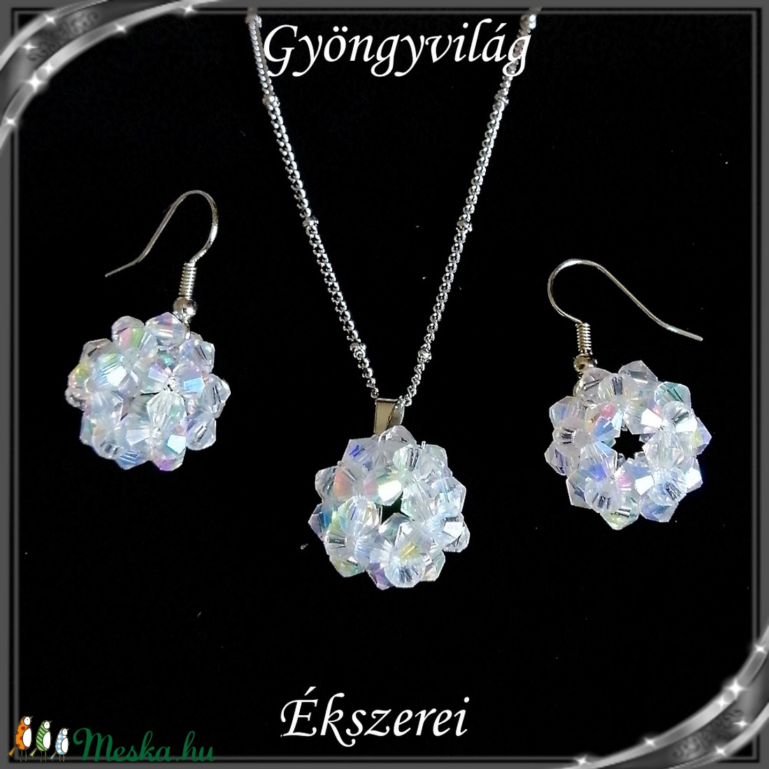 Ékszerek-szettek: kristály ékszer szett SSZNA-KGY01-01 crystal ab - ékszer - ékszerszett - Meska.hu