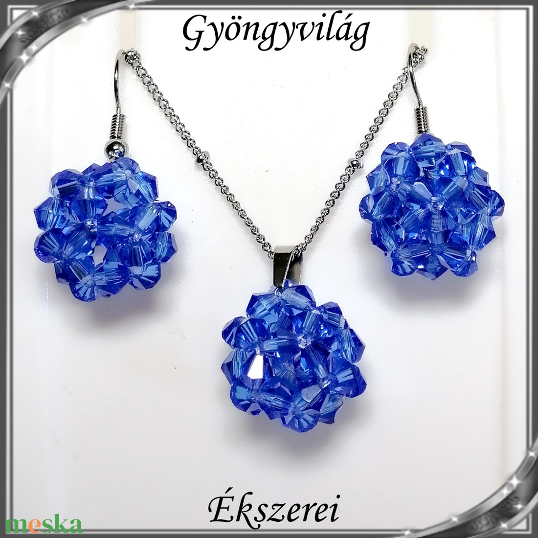 Ékszerek-szettek: kristály ékszer szett SSZNA-KGY01-08 blue - ékszer - ékszerszett - Meska.hu