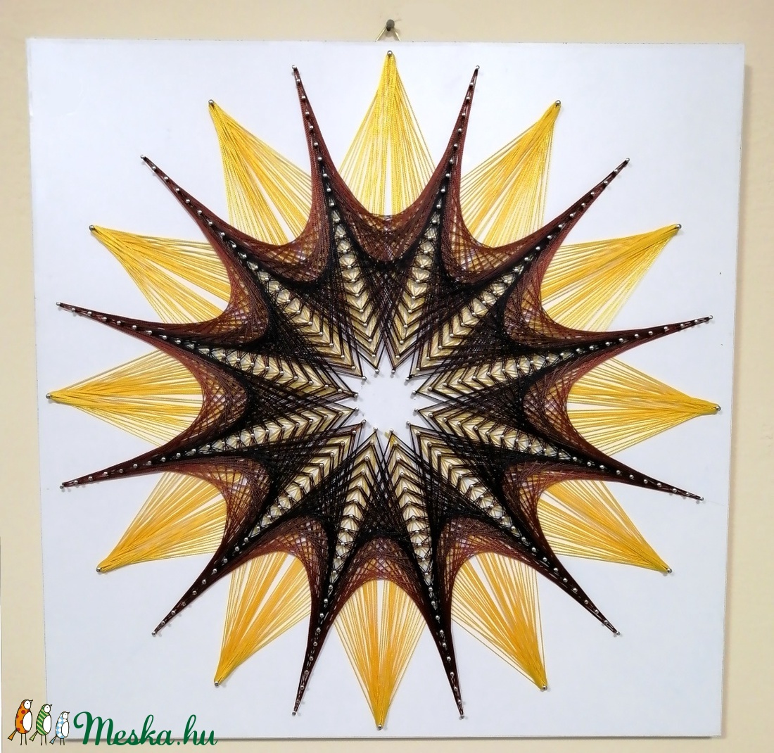 String Art/Fonalgrafika/Mandala: Fali kép K01-01-50X50 - otthon & életmód - dekoráció - Meska.hu String Art/Fonalgrafika/Mandala: Fali kép K01-01-50X50 - otthon & életmód - dekoráció - Meska.hu