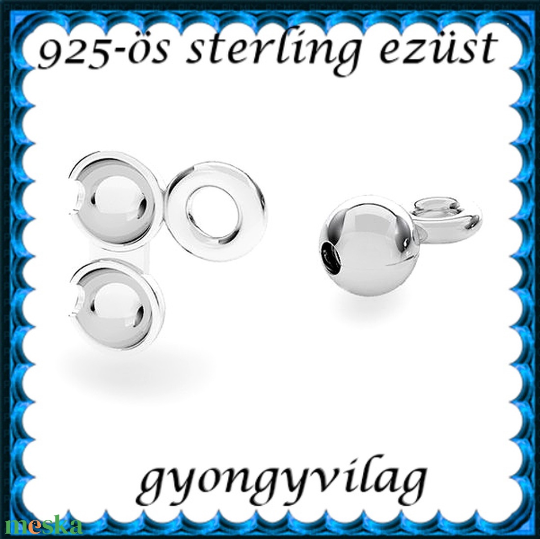 925-ös sterling ezüst ékszerkellék: csomótakaró ECST 07-3e - kellékek & szerszámok - gyöngyfűzés kellékek - egyéb alkatrész - Meska.hu 925-ös sterling ezüst ékszerkellék: csomótakaró ECST 07-3e - kellékek & szerszámok - gyöngyfűzés kellékek - egyéb alkatrész - Meska.hu