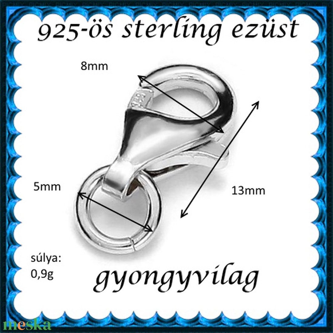 925-ös ezüst 1soros lánckapocs ELK 1s 19-13e - gyöngy, ékszerkellék - egyéb alkatrész - Meska.hu 925-ös ezüst 1soros lánckapocs ELK 1s 19-13e - gyöngy, ékszerkellék - egyéb alkatrész - Meska.hu