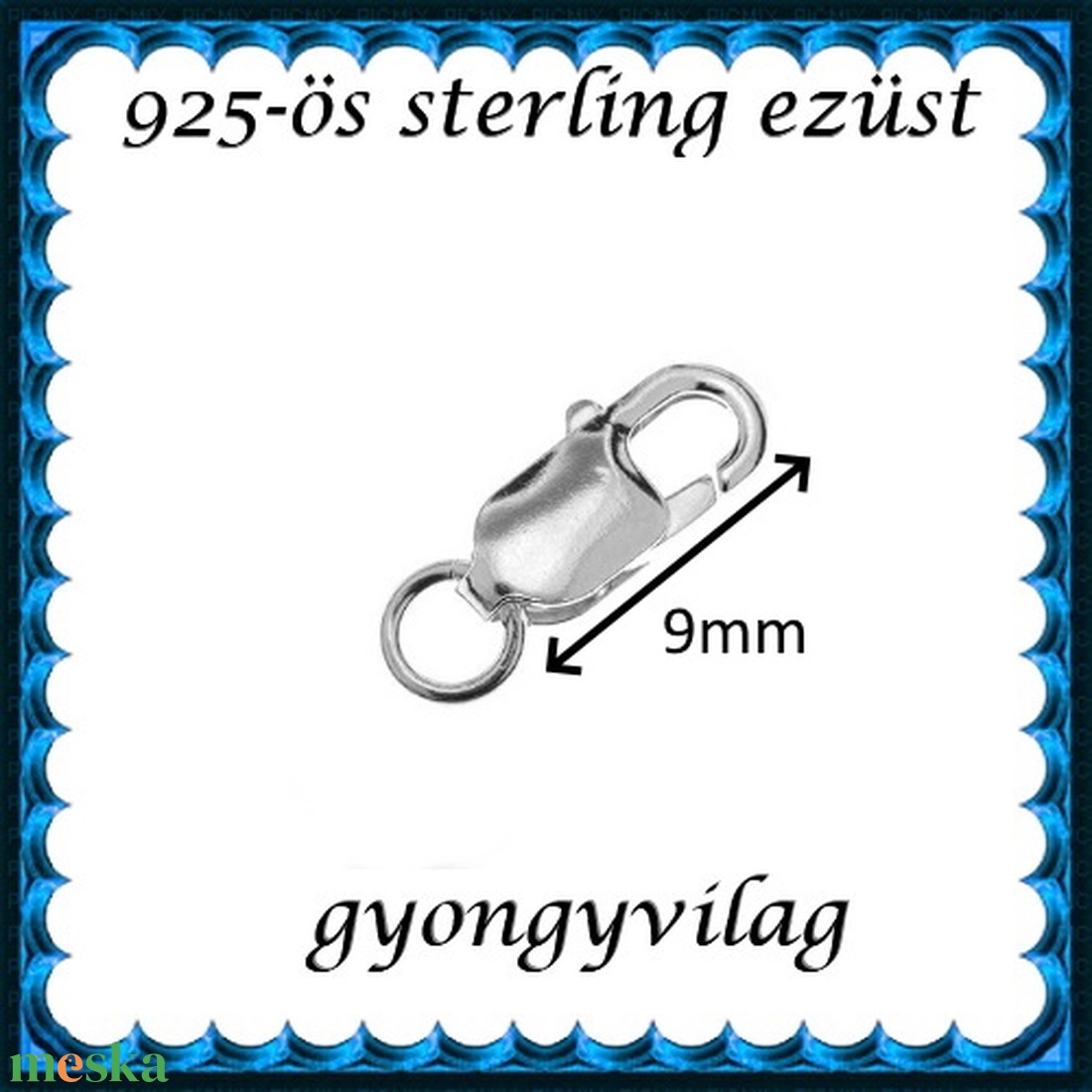 925-ös ezüst 1soros lánckapocs ELK 1s 15-9e - gyöngy, ékszerkellék - egyéb alkatrész - Meska.hu