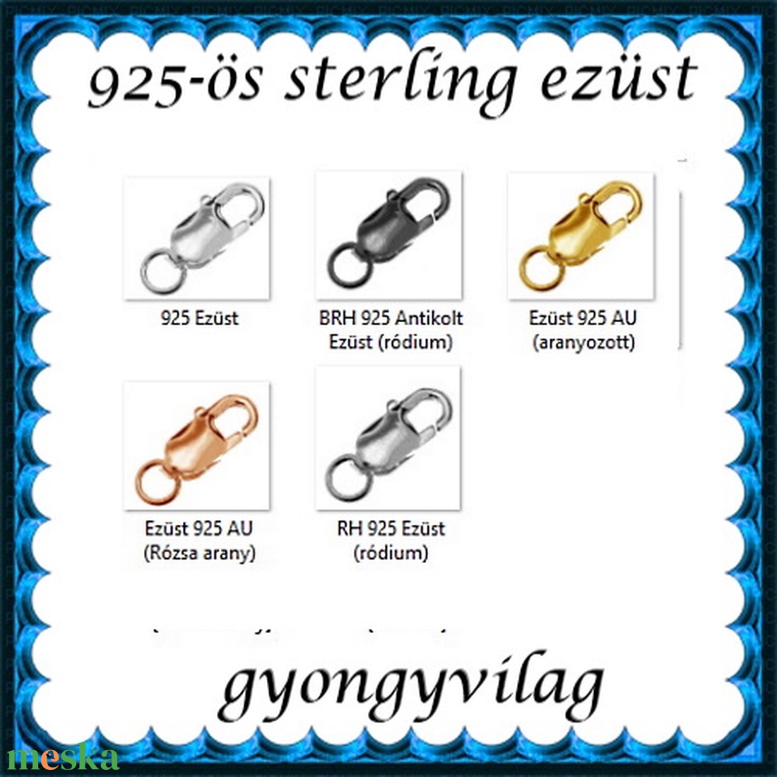 925-ös ezüst 1soros lánckapocs ELK 1s 15-8e - kellékek & szerszámok - gyöngyfűzés kellékek - egyéb alkatrész - Meska.hu 925-ös ezüst 1soros lánckapocs ELK 1s 15-8e - kellékek & szerszámok - gyöngyfűzés kellékek - egyéb alkatrész - Meska.hu