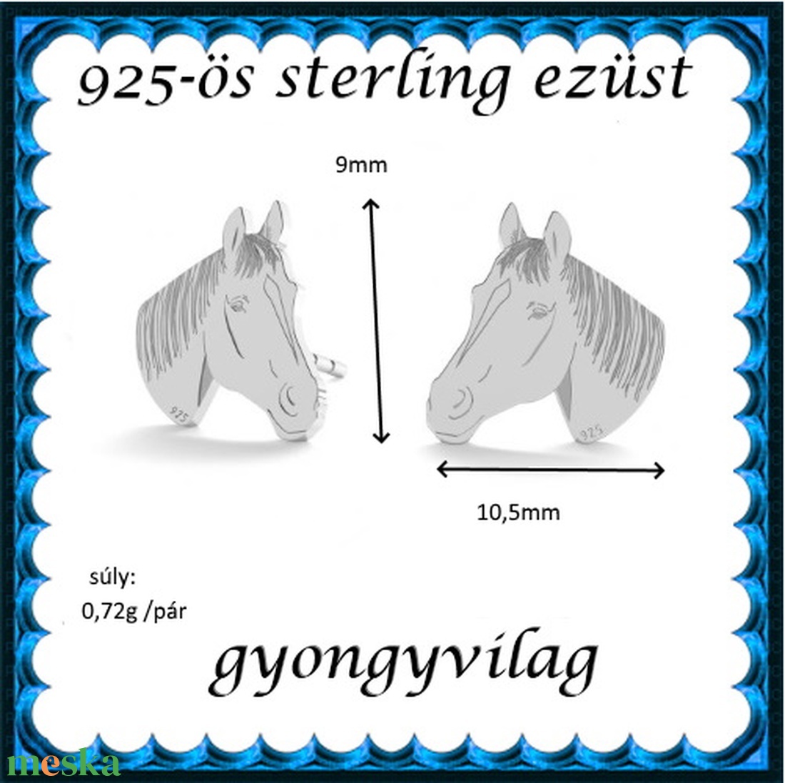  925-ös sterling ezüst ékszerek: fülbevaló EF06 - ékszer - fülbevaló - fülékszer - Meska.hu