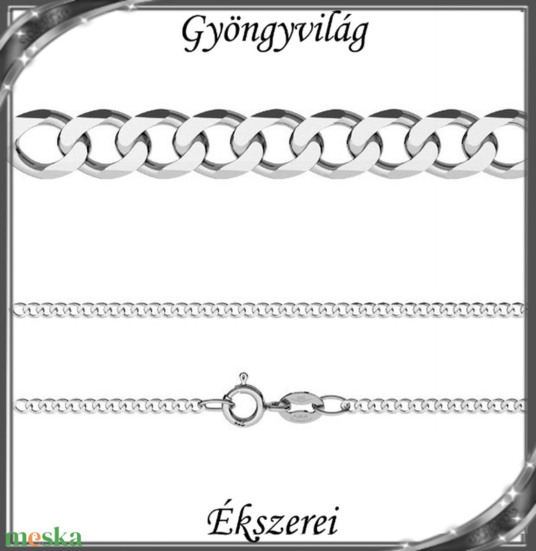 Ékszerek-nyakláncok: 925-ös sterling ezüst lánc SSZ-EÜL 13-42 - ékszer - nyaklánc - párhuzamos nyaklánc - Meska.hu