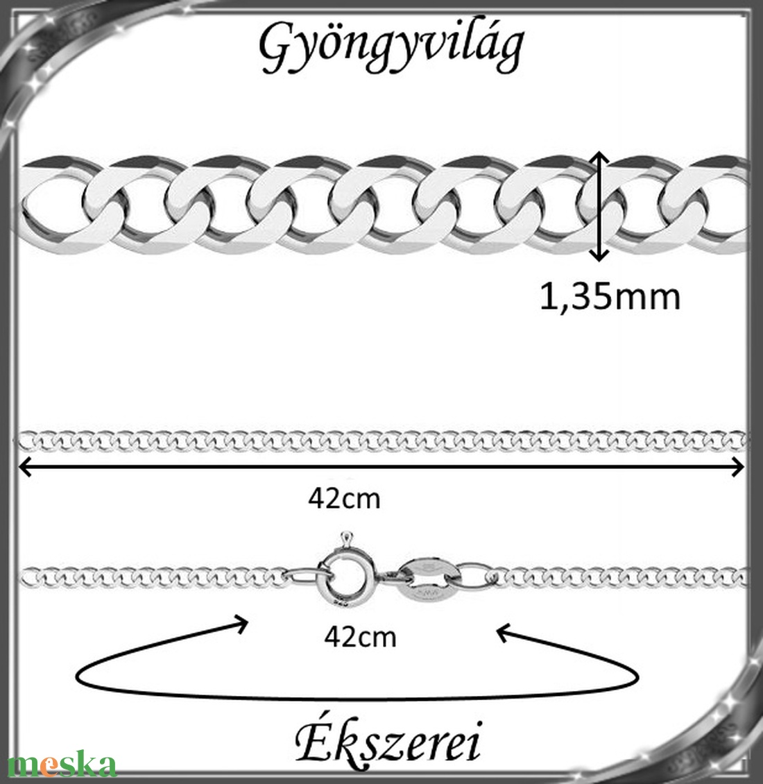 Ékszerek-nyakláncok: 925-ös sterling ezüst lánc SSZ-EÜL 13-42 - ékszer - nyaklánc - párhuzamos nyaklánc - Meska.hu