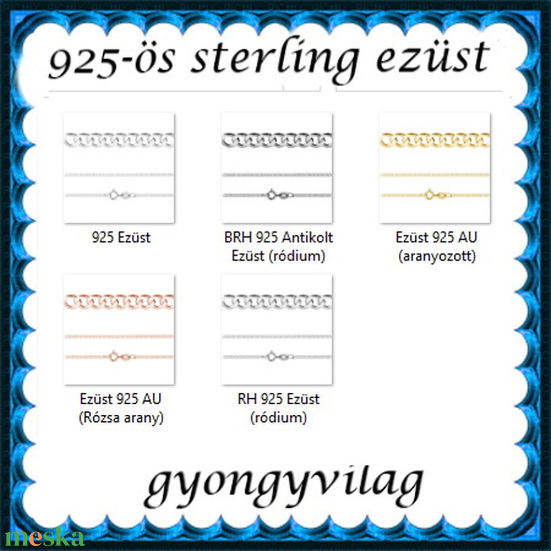Ékszerek-nyakláncok: 925-ös sterling ezüst lánc SSZ-EÜL 13-42 - ékszer - nyaklánc - párhuzamos nyaklánc - Meska.hu
