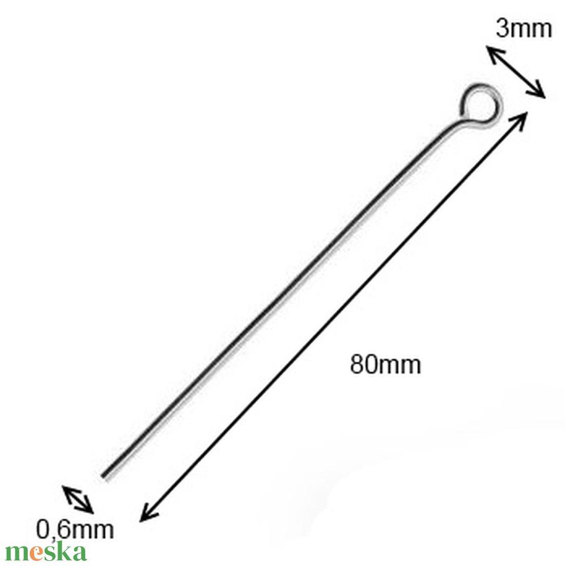 925-ös sterling ezüst ékszerkellék: szerelőpálca hurkos végű ESZP H 80x0,6 mm 1db - kellékek & szerszámok - gyöngyfűzés kellékek - egyéb alkatrész - Meska.hu 925-ös sterling ezüst ékszerkellék: szerelőpálca hurkos végű ESZP H 80x0,6 mm 1db - kellékek & szerszámok - gyöngyfűzés kellékek - egyéb alkatrész - Meska.hu
