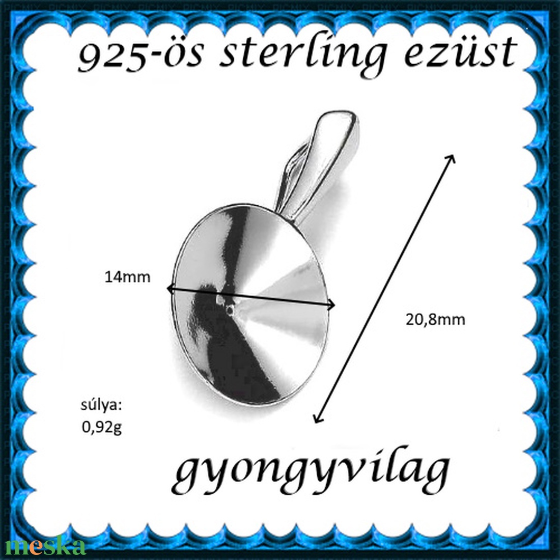 925-ös ezüst medálkapocs EMK 55-14 - kellékek & szerszámok - ékszerkellék - medáltartó, medálkapocs - Meska.hu 925-ös ezüst medálkapocs EMK 55-14 - kellékek & szerszámok - ékszerkellék - medáltartó, medálkapocs - Meska.hu