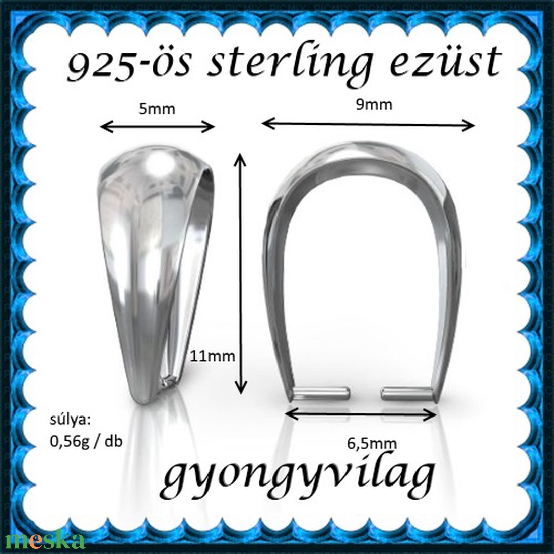 925-ös sterling ezüst ékszerkellék: medáltartó, medálkapocs EMK 77-11 - kellékek & szerszámok - ékszerkellék - medáltartó, medálkapocs - Meska.hu 925-ös sterling ezüst ékszerkellék: medáltartó, medálkapocs EMK 77-11 - kellékek & szerszámok - ékszerkellék - medáltartó, medálkapocs - Meska.hu