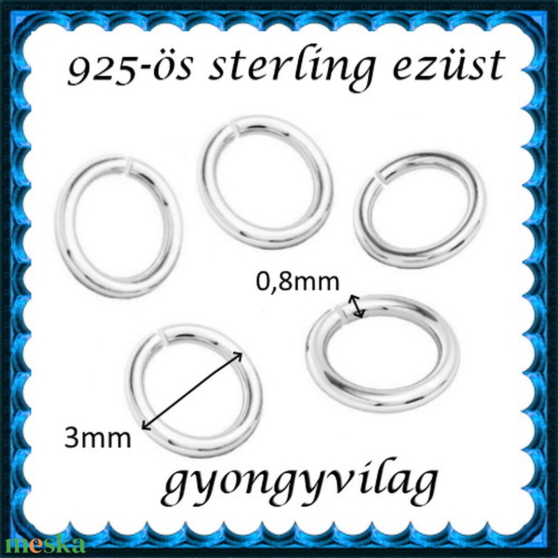 925-ös sterling ezüst ékszerkellék: karika nyitott ESZK NY 3x0,8 mm 5db/csomag - kellékek & szerszámok - gyöngyfűzés kellékek - szerelőkarika - Meska.hu 925-ös sterling ezüst ékszerkellék: karika nyitott ESZK NY 3x0,8 mm 5db/csomag - kellékek & szerszámok - gyöngyfűzés kellékek - szerelőkarika - Meska.hu