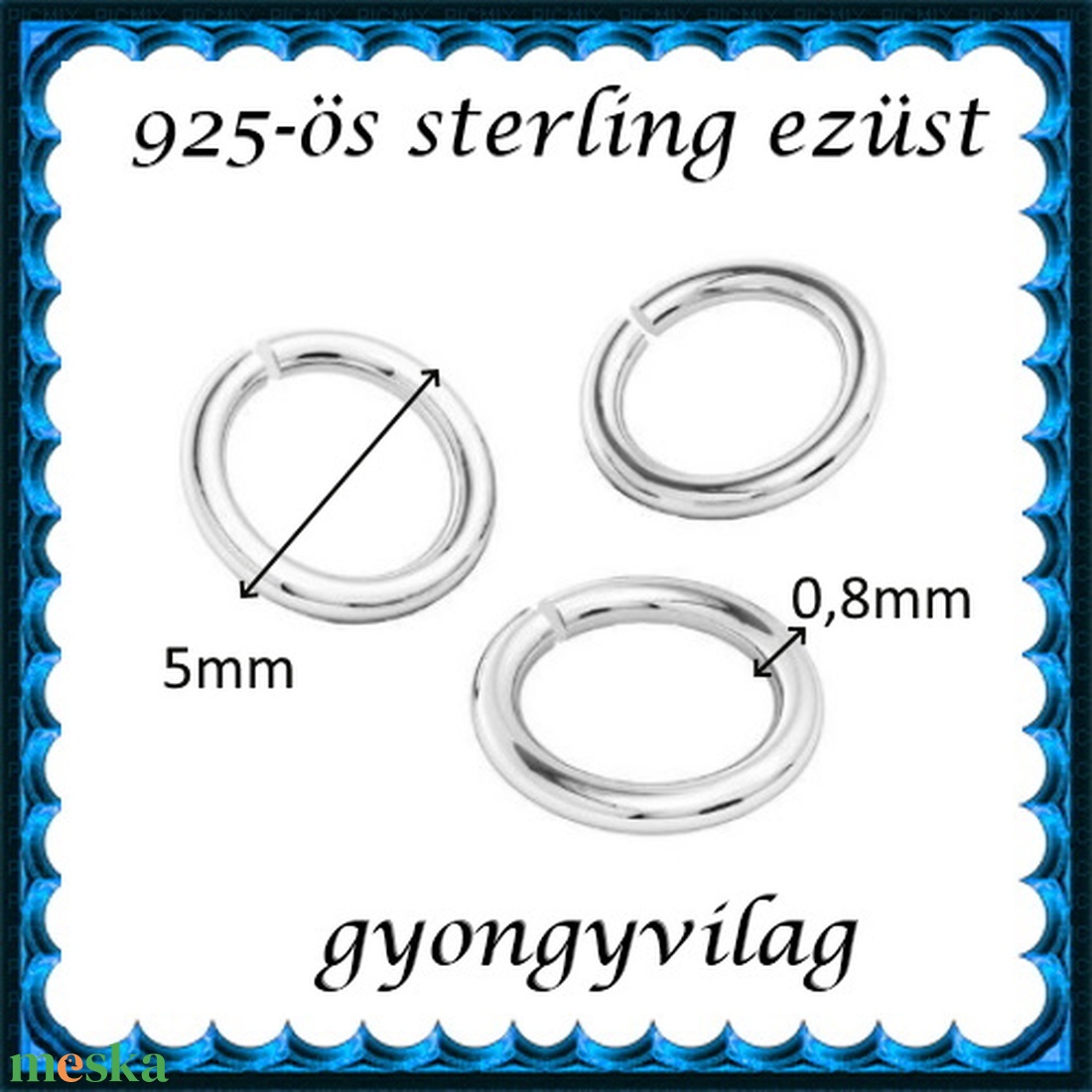 925-ös sterling ezüst ékszerkellék: karika nyitott ESZK NY 5x0,8mm 3db/csomag - kellékek & szerszámok - gyöngyfűzés kellékek - szerelőkarika - Meska.hu 925-ös sterling ezüst ékszerkellék: karika nyitott ESZK NY 5x0,8mm 3db/csomag - kellékek & szerszámok - gyöngyfűzés kellékek - szerelőkarika - Meska.hu