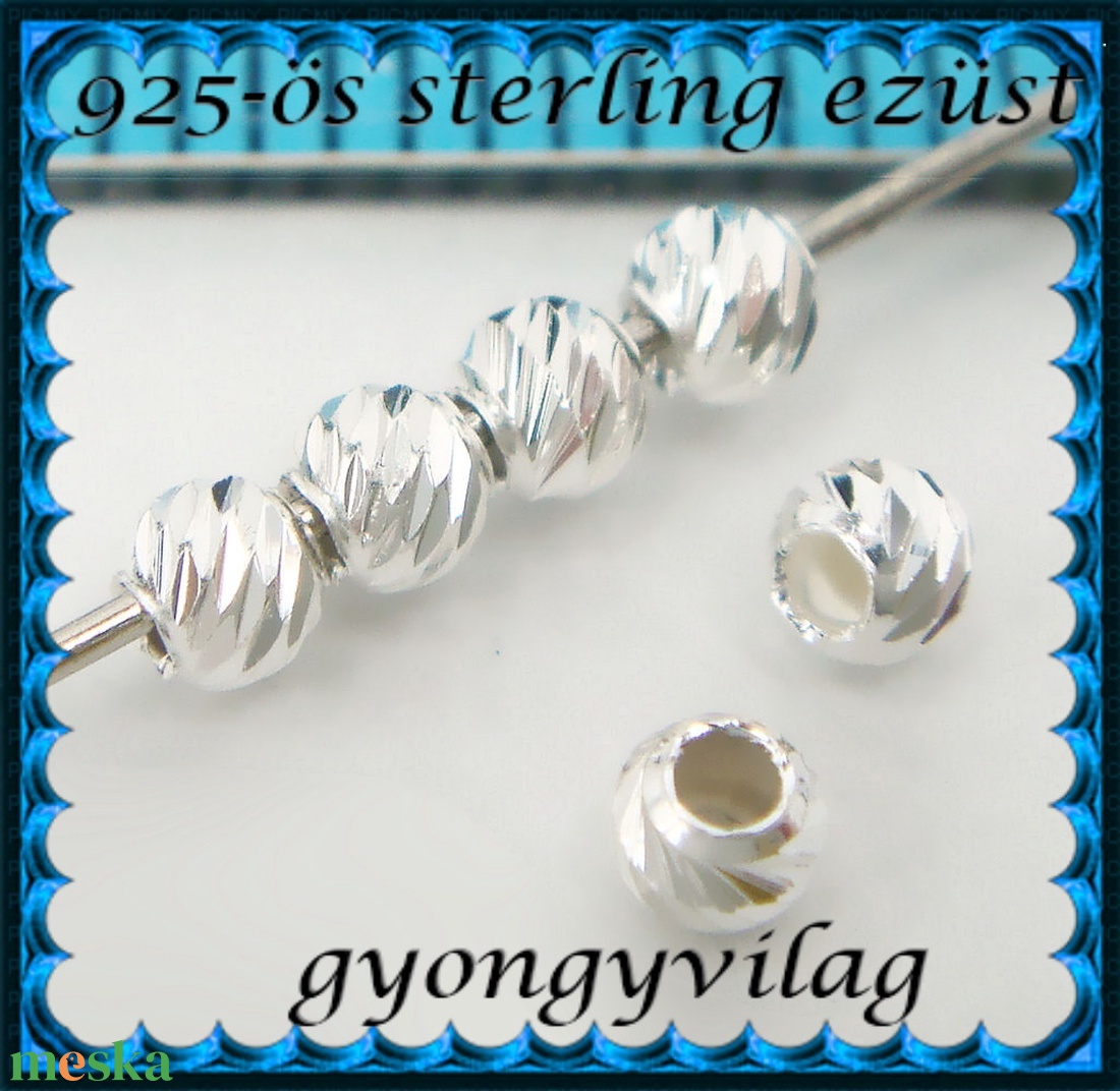 925-ös sterling ezüst ékszerkellék: köztes/gyöngy/díszitőelem EKÖ 100-2,5 4db/csomag - gyöngy, ékszerkellék - egyéb alkatrész - Meska.hu