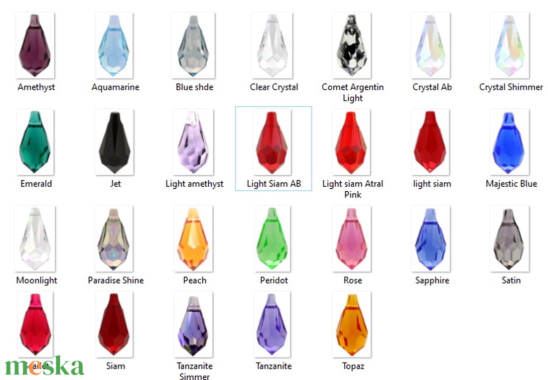 Swarovski kristály medál: csepp SW6000-11 - kellékek & szerszámok - gyöngyfűzés kellékek - swarovski kristályok - Meska.hu
