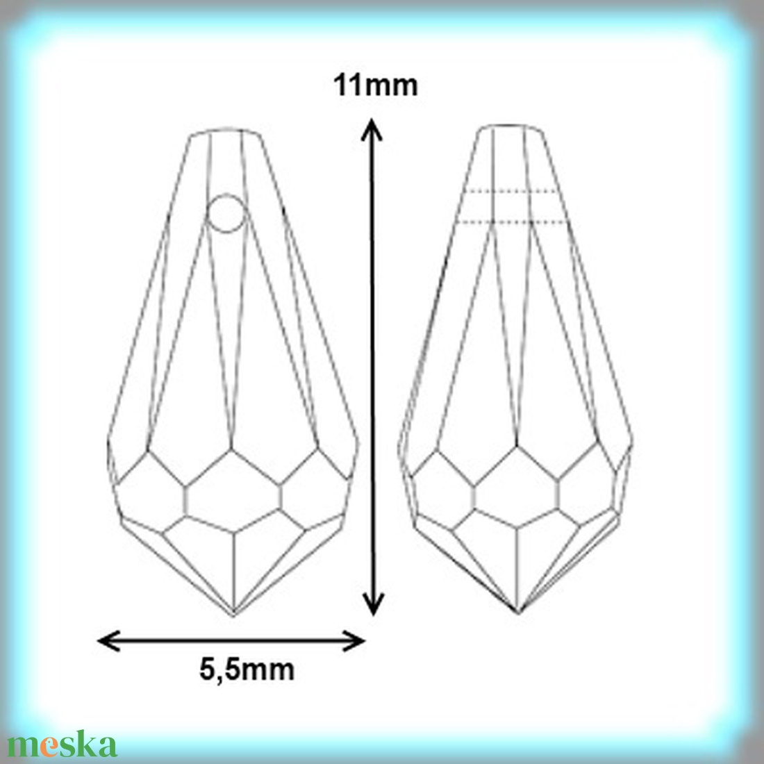 Swarovski kristály medál: csepp SW6000-11 - kellékek & szerszámok - gyöngyfűzés kellékek - swarovski kristályok - Meska.hu