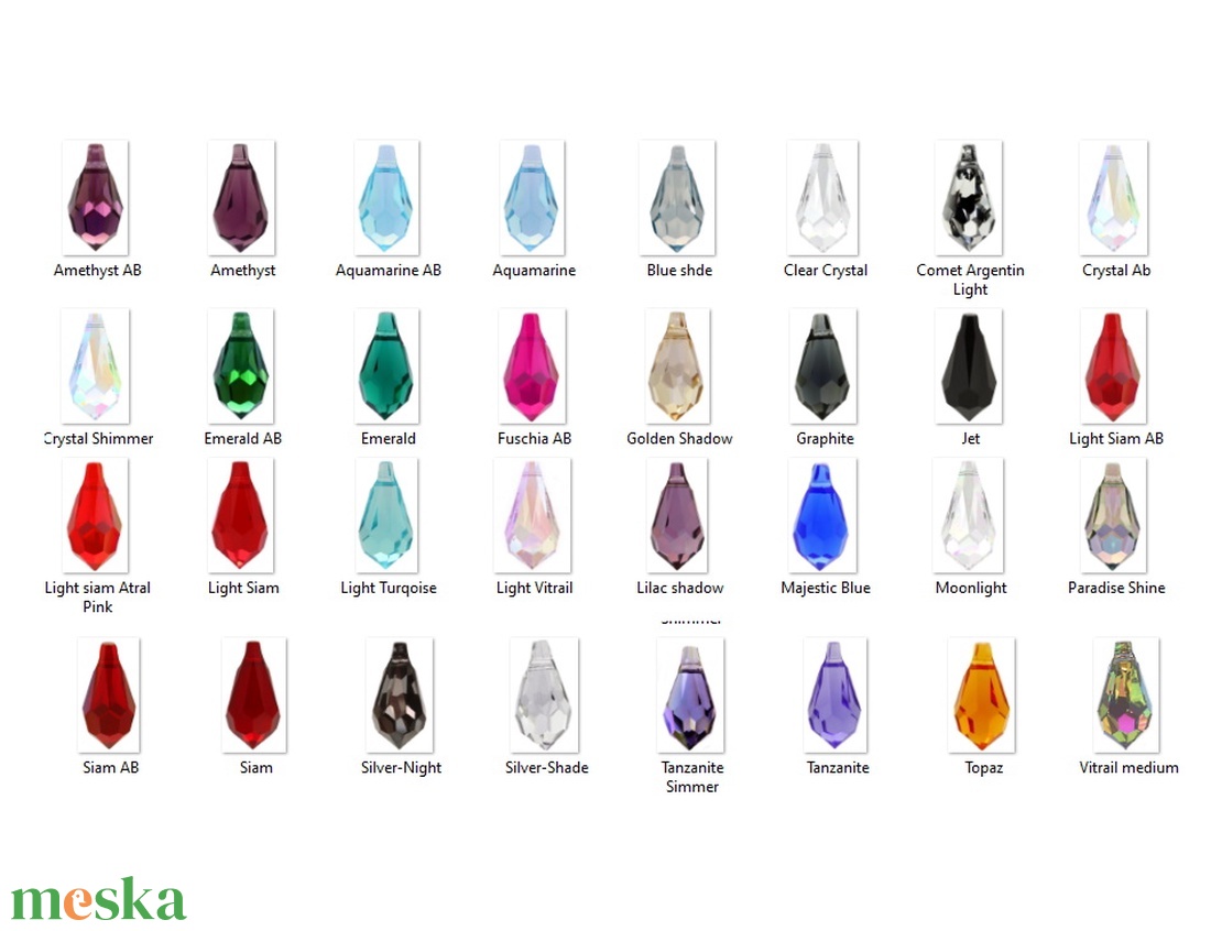 Swarovski kristály medál: csepp SW6000-11 - kellékek & szerszámok - gyöngyfűzés kellékek - swarovski kristályok - Meska.hu