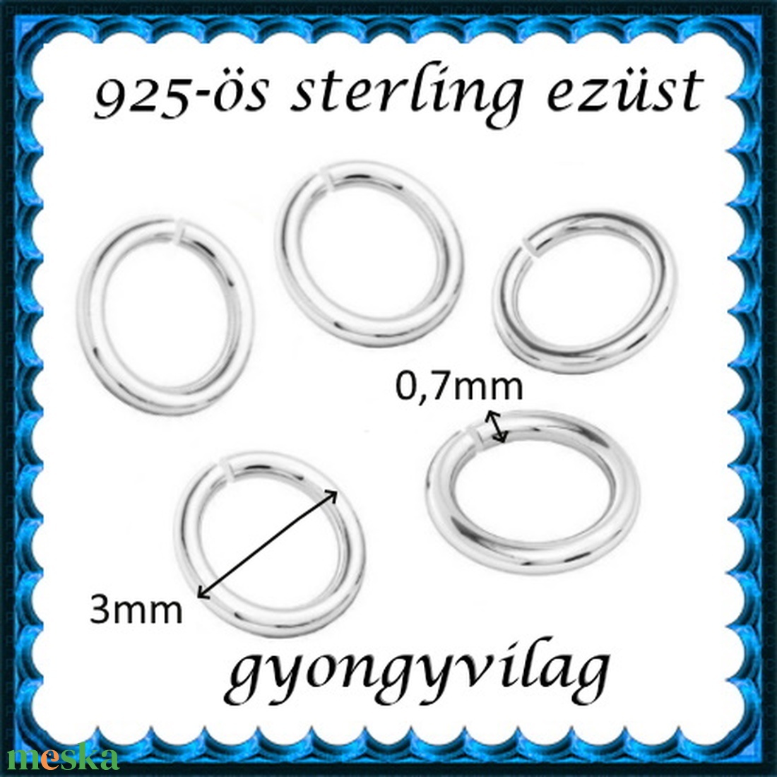 925-ös sterling ezüst ékszerkellék: karika nyitott ESZK NY 3x0,7mm 5db/csomag - kellékek & szerszámok - gyöngyfűzés kellékek - egyéb alkatrész - Meska.hu 925-ös sterling ezüst ékszerkellék: karika nyitott ESZK NY 3x0,7mm 5db/csomag - kellékek & szerszámok - gyöngyfűzés kellékek - egyéb alkatrész - Meska.hu