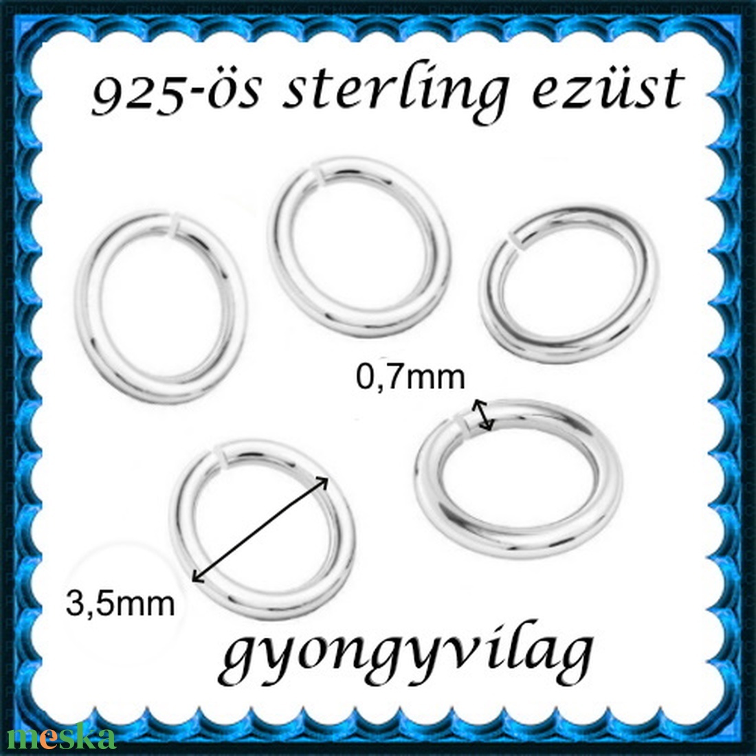 925-ös sterling ezüst ékszerkellék: karika nyitott ESZK NY 3,5x0,7mm 5db/csomag - kellékek & szerszámok - gyöngyfűzés kellékek - szerelőkarika - Meska.hu 925-ös sterling ezüst ékszerkellék: karika nyitott ESZK NY 3,5x0,7mm 5db/csomag - kellékek & szerszámok - gyöngyfűzés kellékek - szerelőkarika - Meska.hu
