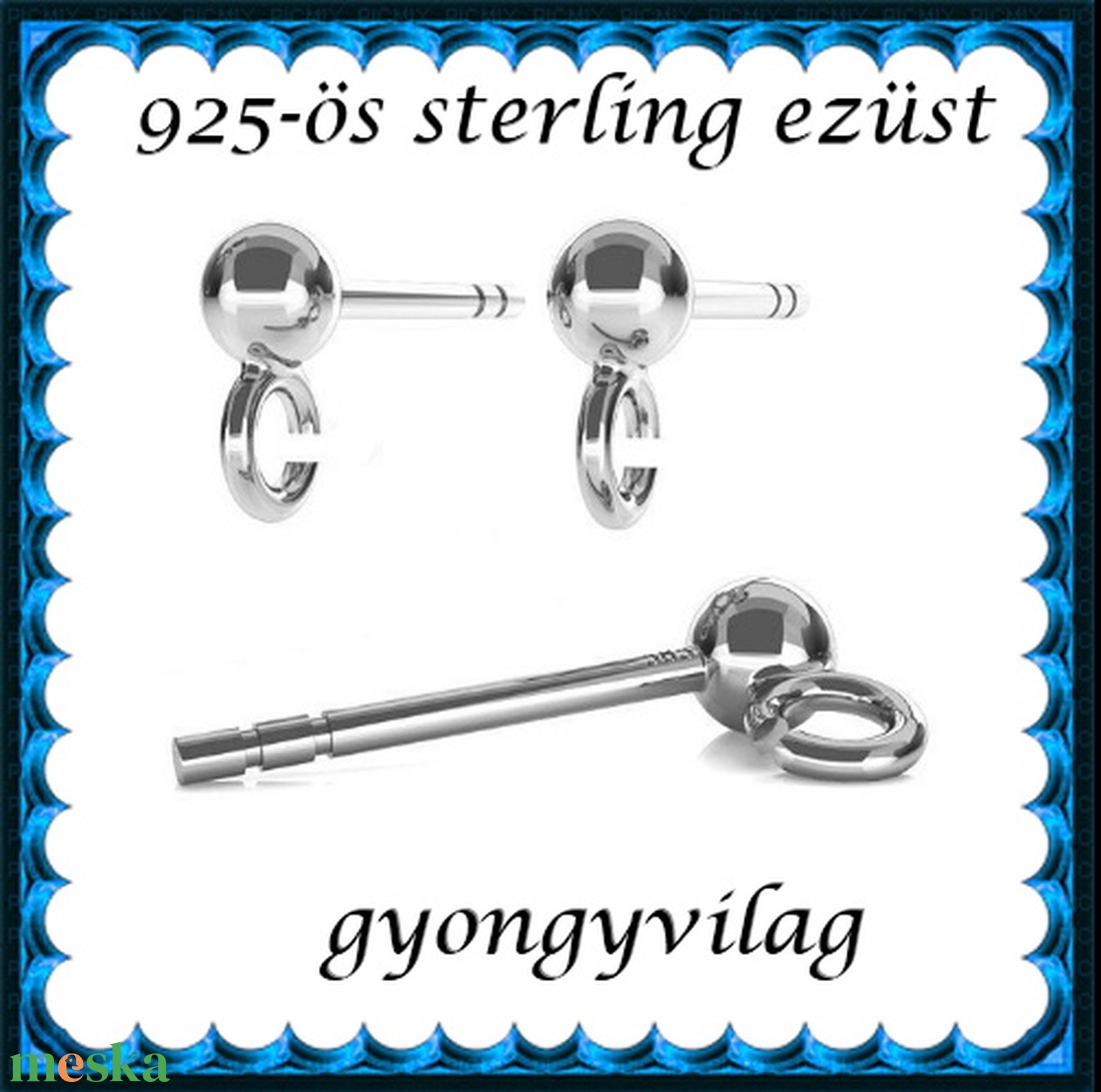 925-ös sterling ezüst ékszerkellék: fülbevaló kapocs, bedugós EFK B 01-1-4 - kellékek & szerszámok - ékszerkellék - fülbevaló kapocs - Meska.hu 925-ös sterling ezüst ékszerkellék: fülbevaló kapocs, bedugós EFK B 01-1-4 - kellékek & szerszámok - ékszerkellék - fülbevaló kapocs - Meska.hu