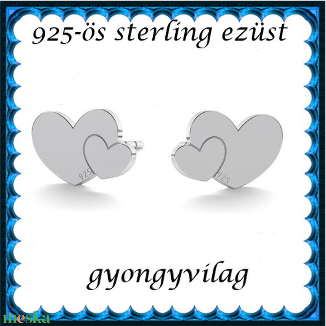 925-ös sterling ezüst ékszerek: fülbevaló EF08 - ékszer - fülbevaló - pötty fülbevaló - Meska.hu