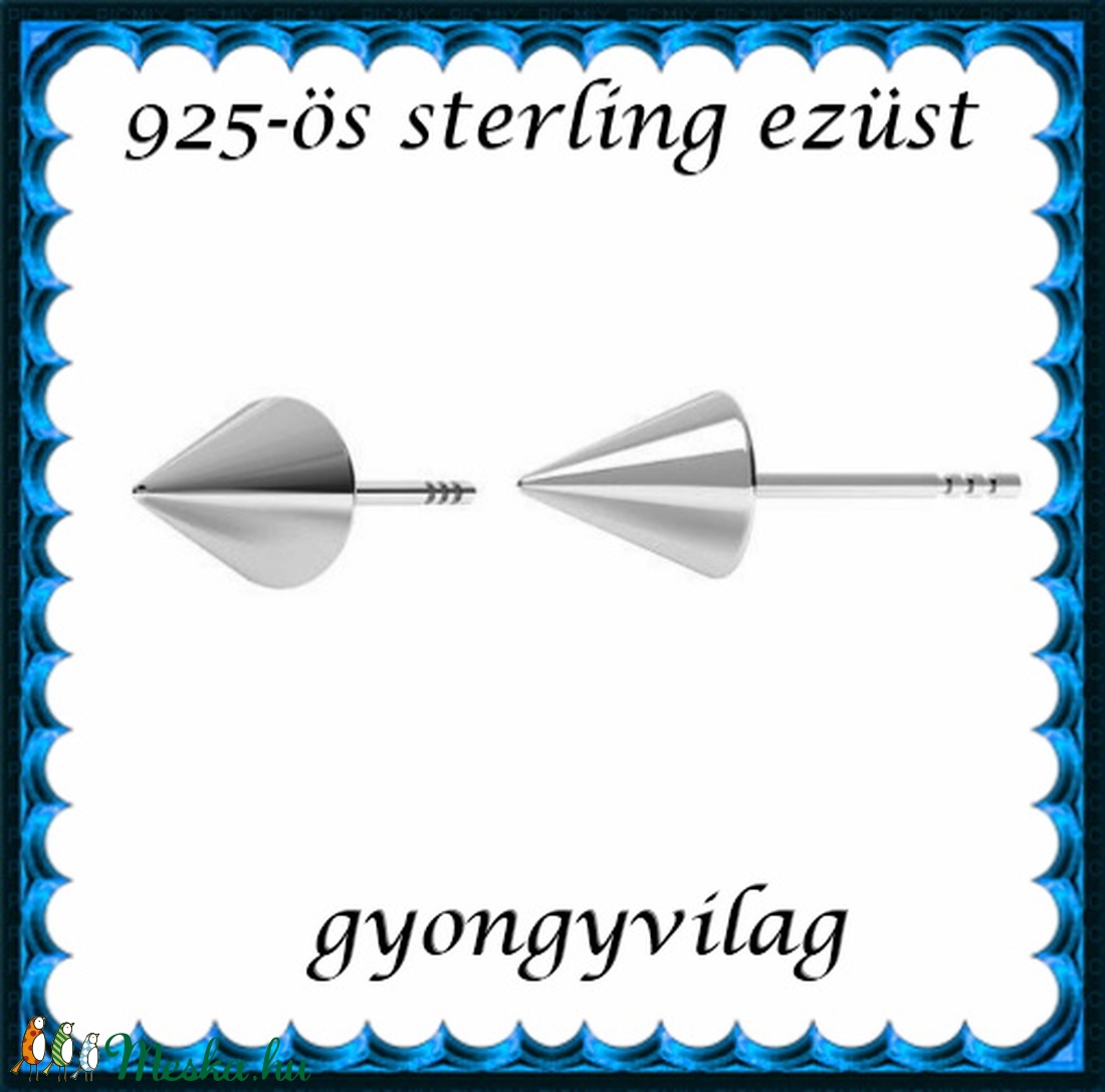 925-ös sterling ezüst ékszerek: fülbevaló EF15 - ékszer - fülbevaló - pötty fülbevaló - Meska.hu