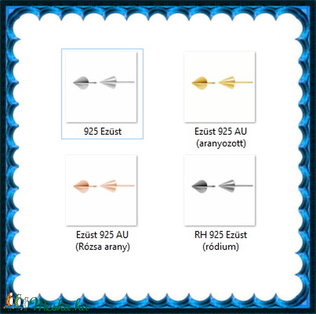 925-ös sterling ezüst ékszerek: fülbevaló EF15 - ékszer - fülbevaló - pötty fülbevaló - Meska.hu