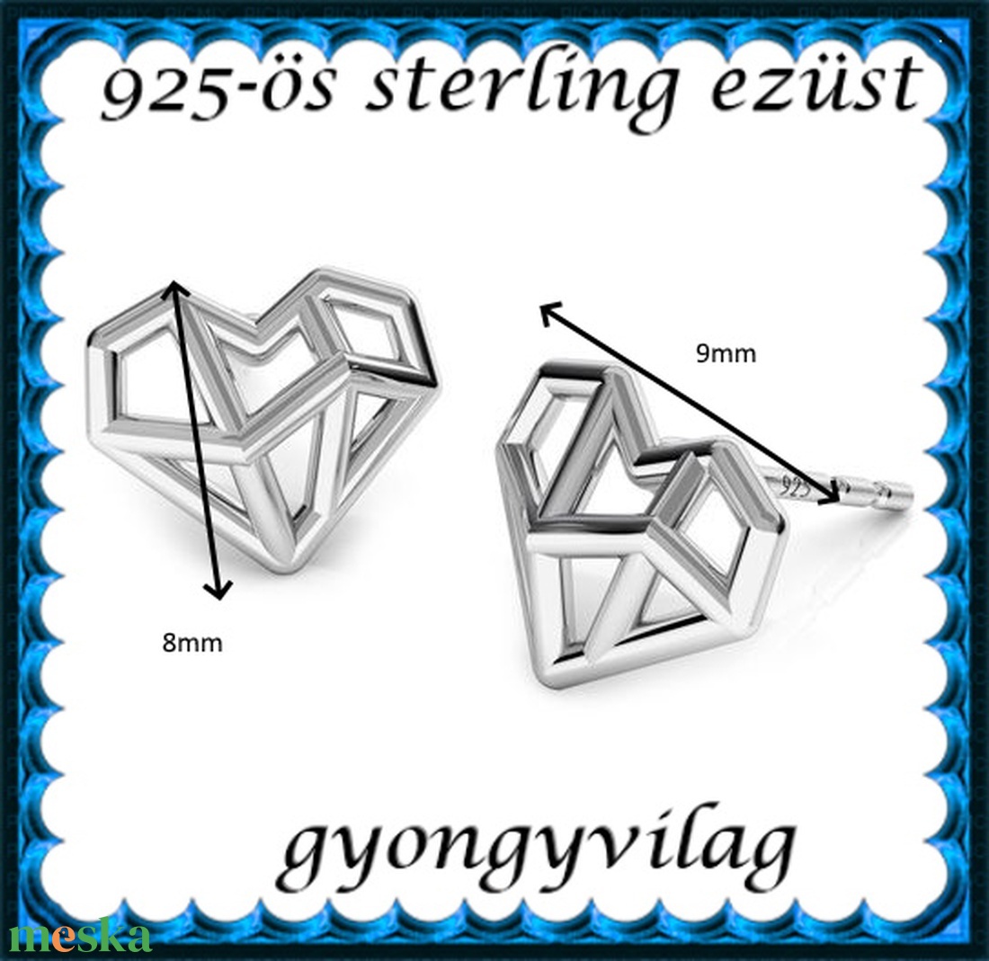 925-ös sterling ezüst ékszerek: fülbevaló EF16 - ékszer - fülbevaló - pötty fülbevaló - Meska.hu