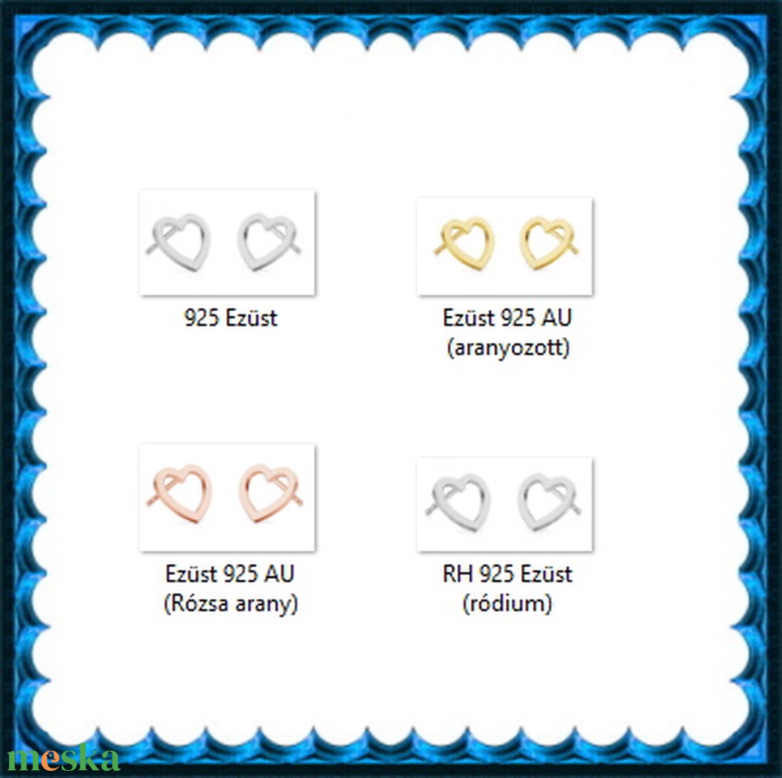 925-ös sterling ezüst ékszerek: fülbevaló EF19g - ékszer - fülbevaló - pötty fülbevaló - Meska.hu