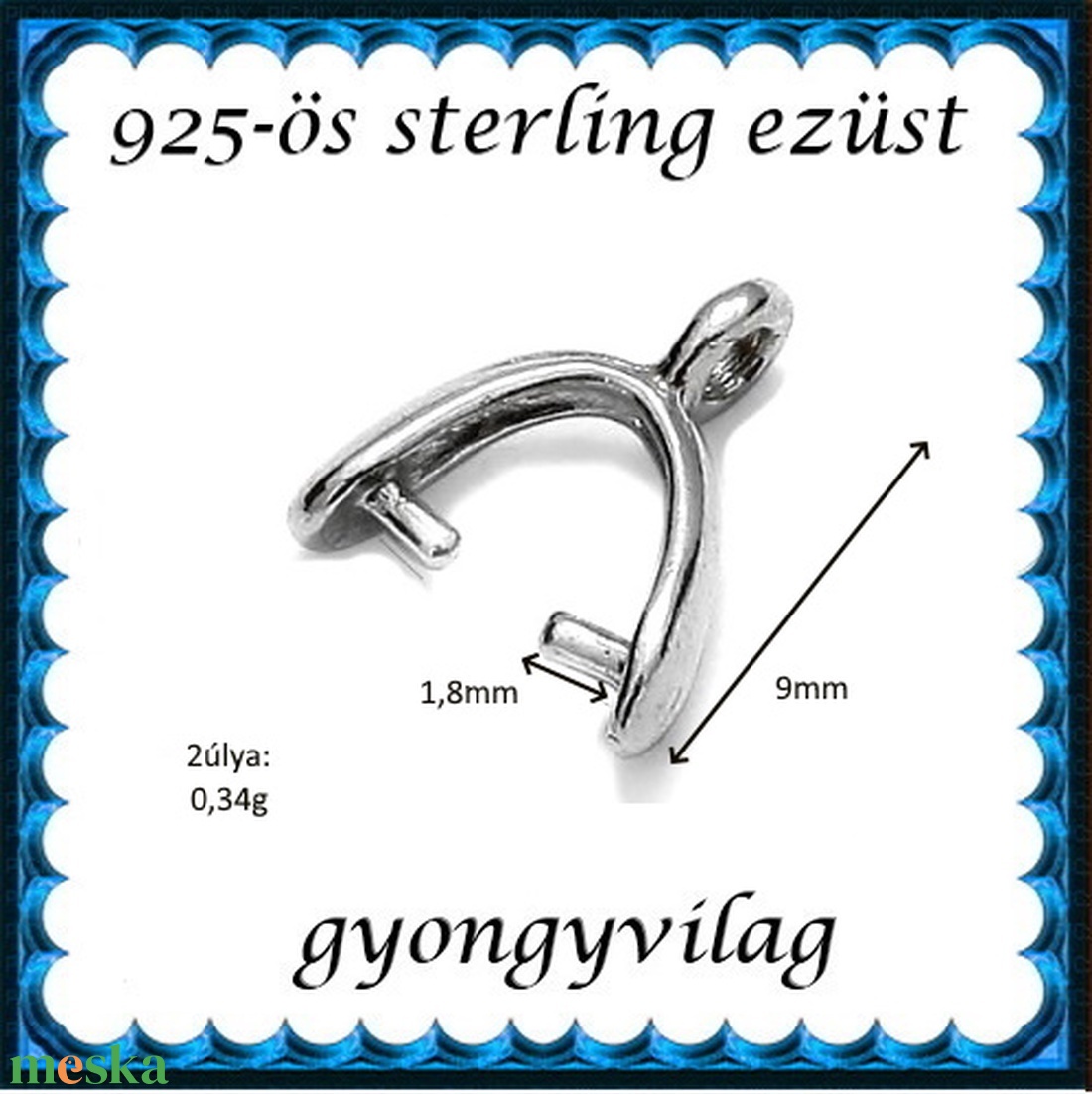 925-ös ezüst medálkapocs EMK 112 - kellékek & szerszámok - ékszerkellék - medáltartó, medálkapocs - Meska.hu 925-ös ezüst medálkapocs EMK 112 - kellékek & szerszámok - ékszerkellék - medáltartó, medálkapocs - Meska.hu
