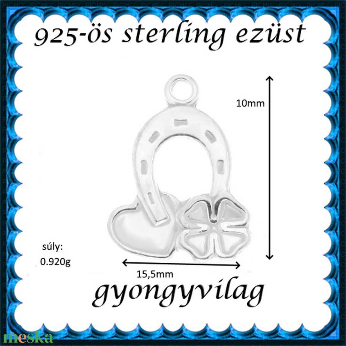 925-ös sterling ezüst ékszerkellék: medál / pandora / fityegő EMTÉ 28 - kellékek & szerszámok - gyöngyfűzés kellékek - cabochon - Meska.hu 925-ös sterling ezüst ékszerkellék: medál / pandora / fityegő EMTÉ 28 - kellékek & szerszámok - gyöngyfűzés kellékek - cabochon - Meska.hu