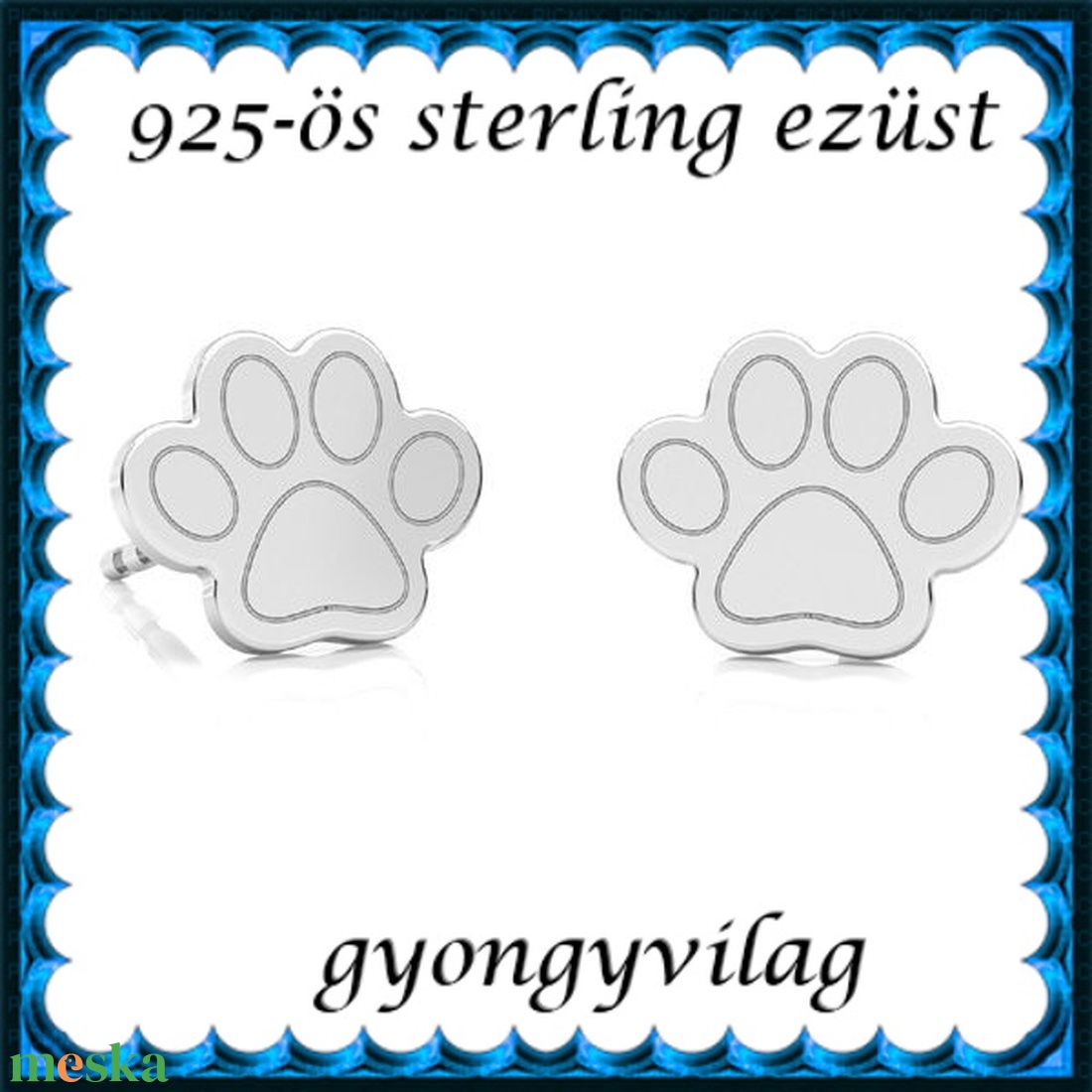 925-ös sterling ezüst ékszerek: fülbevaló EF26 - ékszer - fülbevaló - pötty fülbevaló - Meska.hu