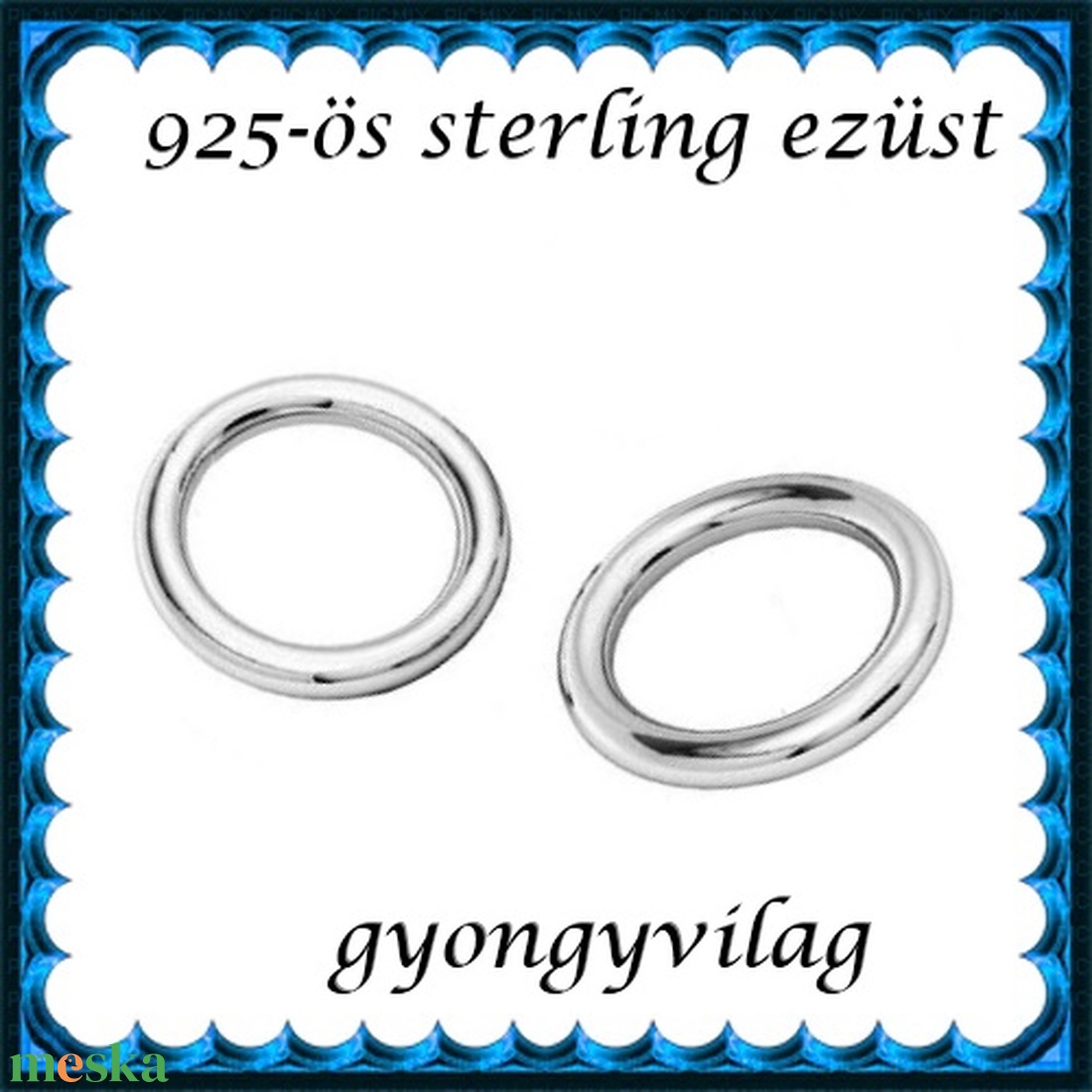 925-ös sterling ezüst ékszerkellék: karika zárt ESZK Z 7x0,8 mm 2db/csomag - gyöngy, ékszerkellék - egyéb alkatrész - Meska.hu