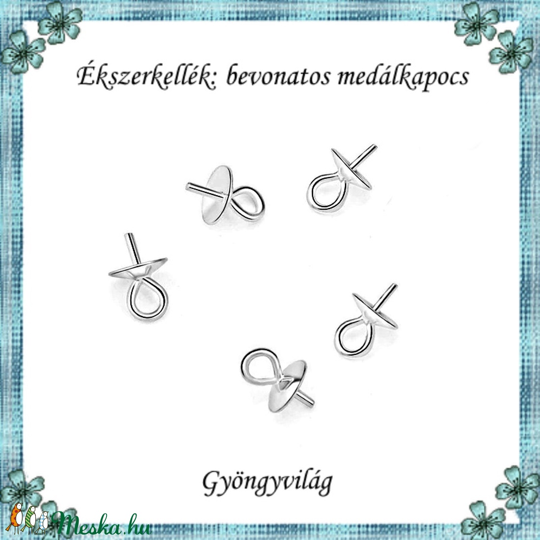 Ezüstel bevont ékszerkellék: medálkapocs E925-MK02-5 5db/cs - kellékek & szerszámok - ékszerkellék - medáltartó, medálkapocs - Meska.hu Ezüstel bevont ékszerkellék: medálkapocs E925-MK02-5 5db/cs - kellékek & szerszámok - ékszerkellék - medáltartó, medálkapocs - Meska.hu